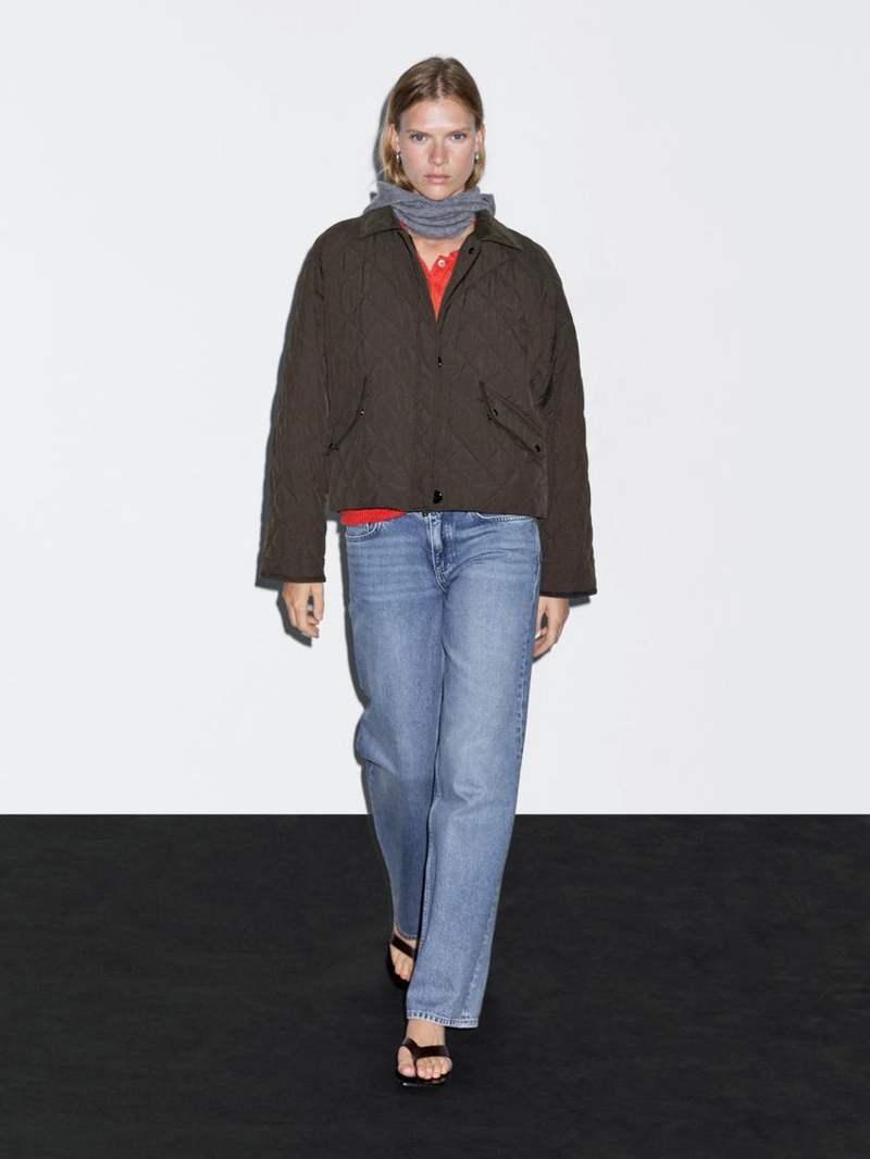 Короткая водоотталкивающая куртка с деталями из вельвета