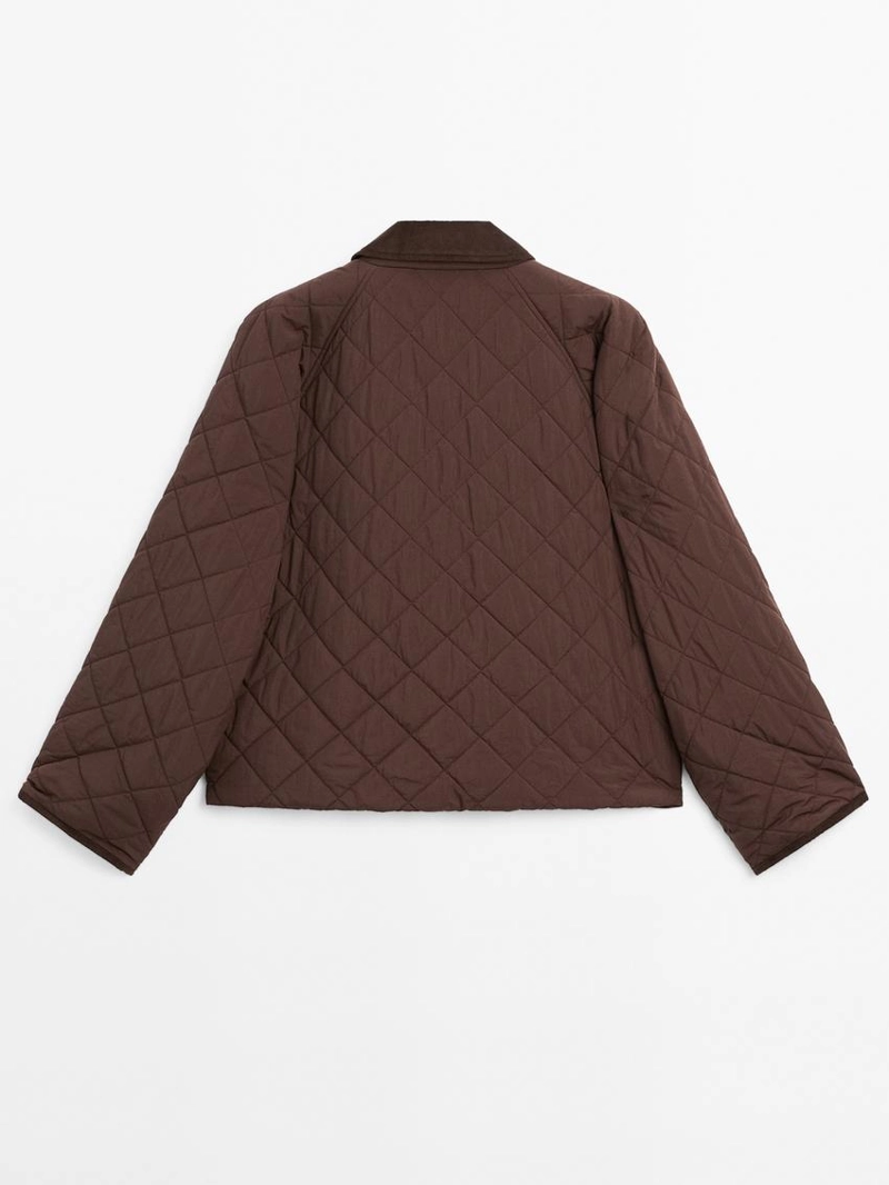 Короткая водоотталкивающая куртка с деталями из вельвета