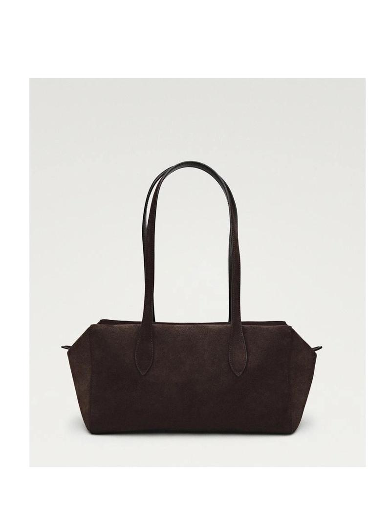 Сумка из замши с коричневей отделкой