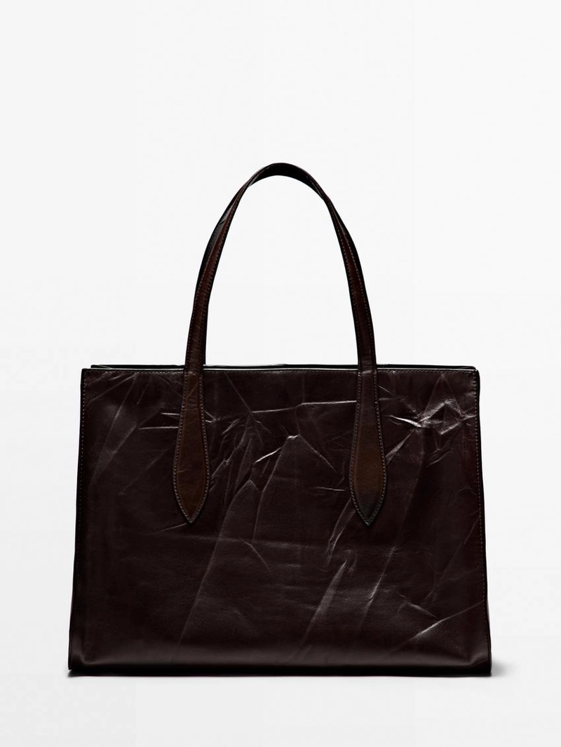 Сумка maxi md icon из потертой натуральной кожи