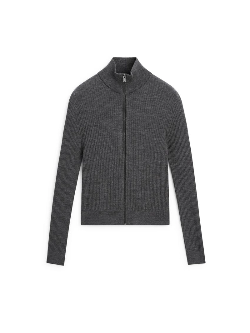 Кардиган с застежкой на молнию из 100% шерсти