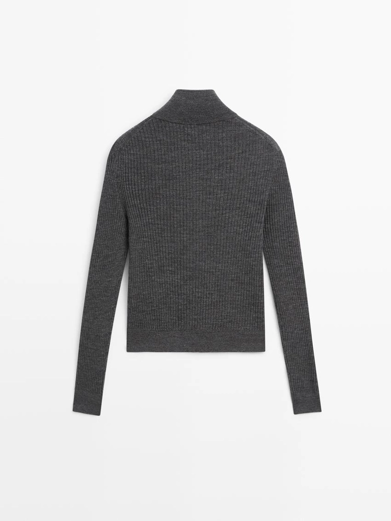 Кардиган с застежкой на молнию из 100% шерсти