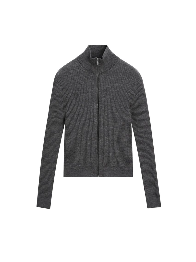 Кардиган с застежкой на молнию из 100% шерсти
