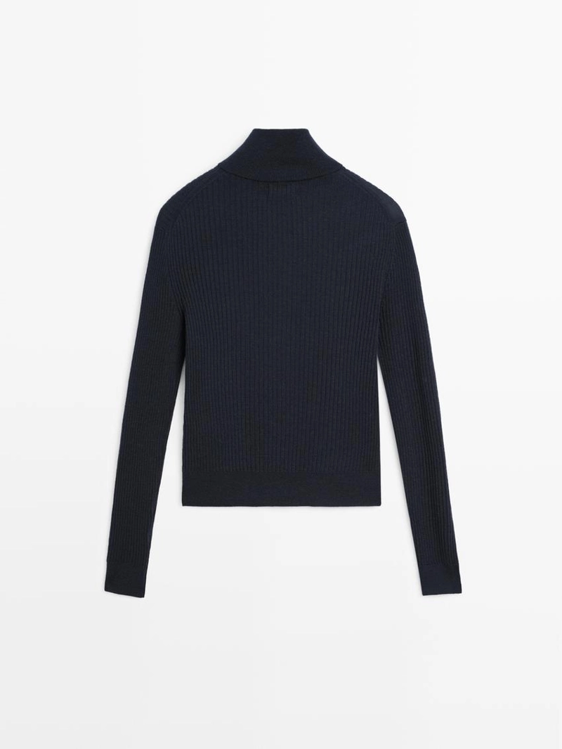 Кардиган с застежкой на молнию из 100% шерсти