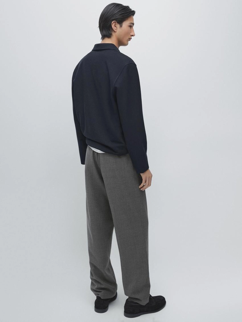 Поло с длинным рукавом на молнии