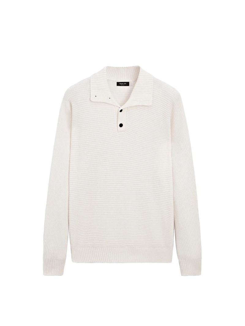 Вязанный свитер с воротником на пуговицах