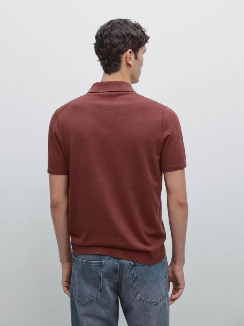 Поло из хлопка с короткими рукавами