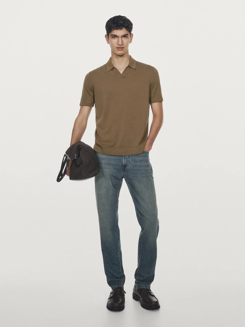 Поло из хлопка с короткими рукавами