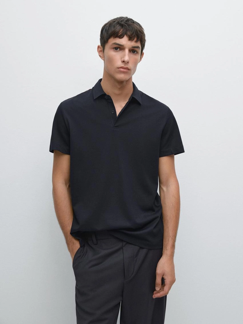 Поло с коротким рукавом и контрастными швами