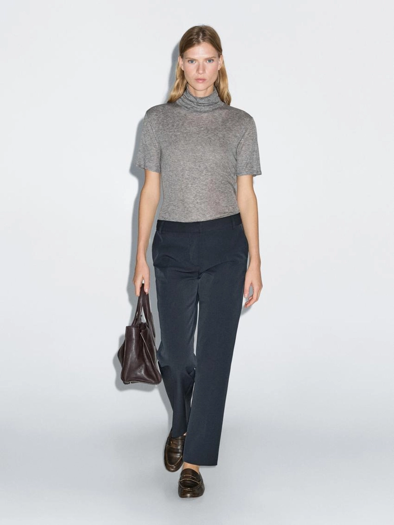 Брюки прямого кроя из технической ткани