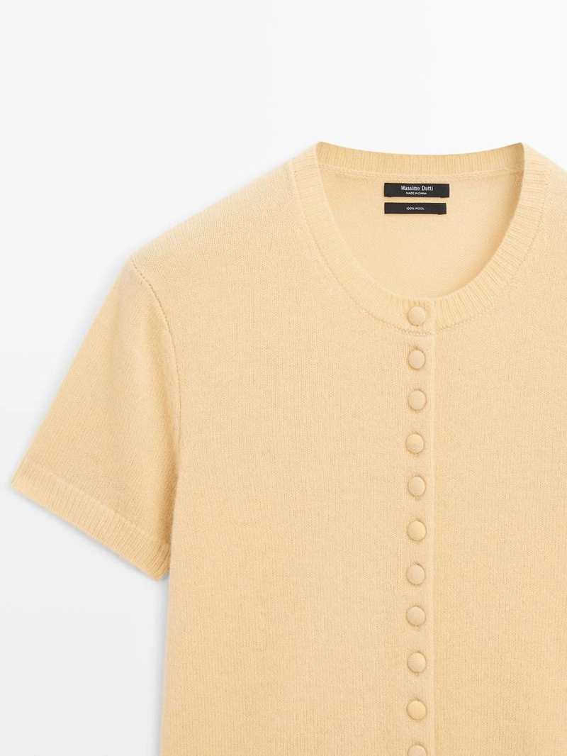 Кардиган из шерсти с коротким рукавом