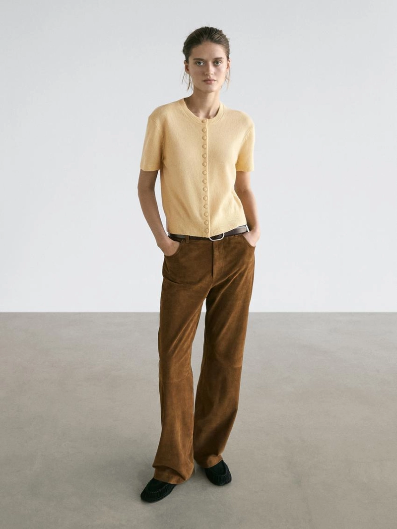 Кардиган из шерсти с коротким рукавом