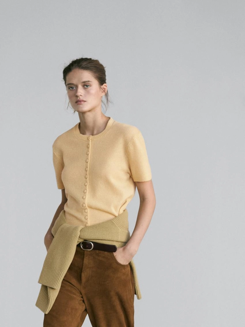 Кардиган из шерсти с коротким рукавом