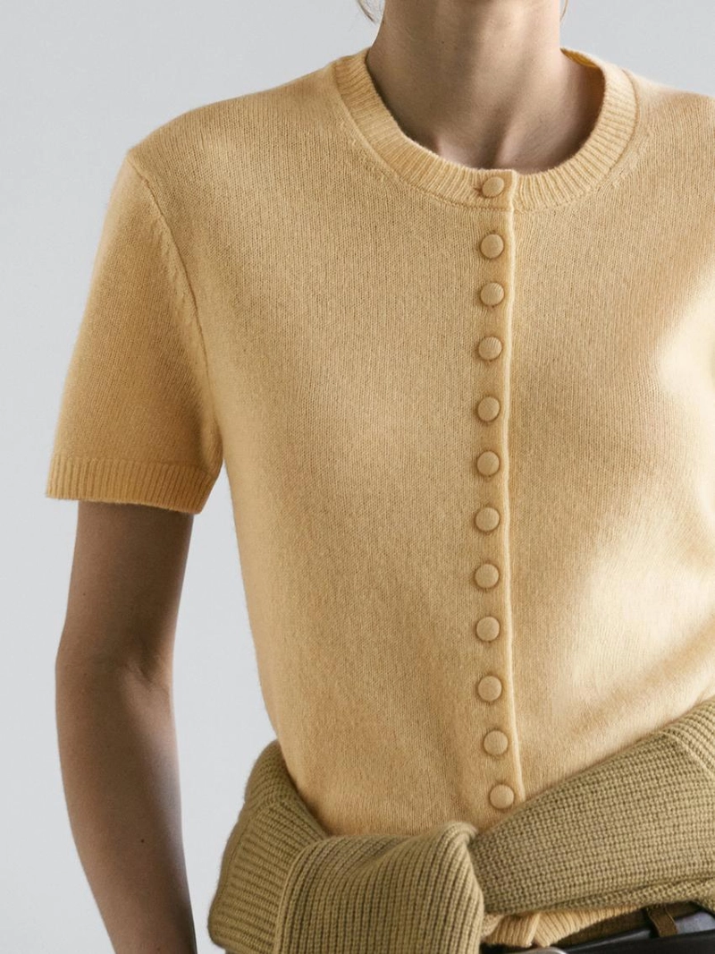 Кардиган из шерсти с коротким рукавом