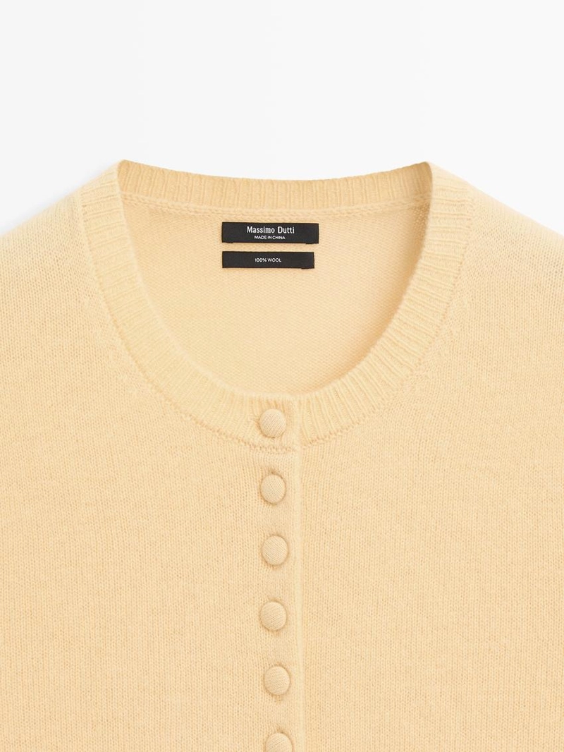 Кардиган из шерсти с коротким рукавом