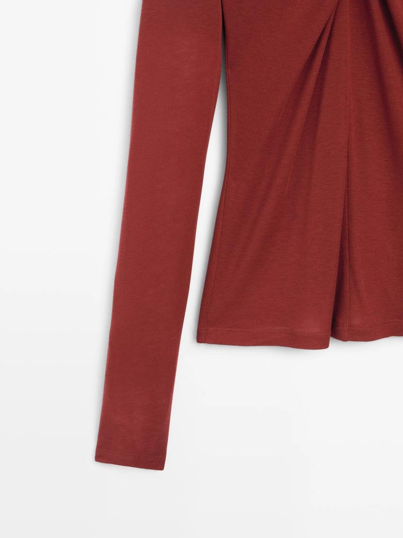 Топ с перекрещивающимися лямками из льна и шерсти