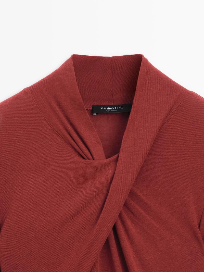 Топ с перекрещивающимися лямками из льна и шерсти