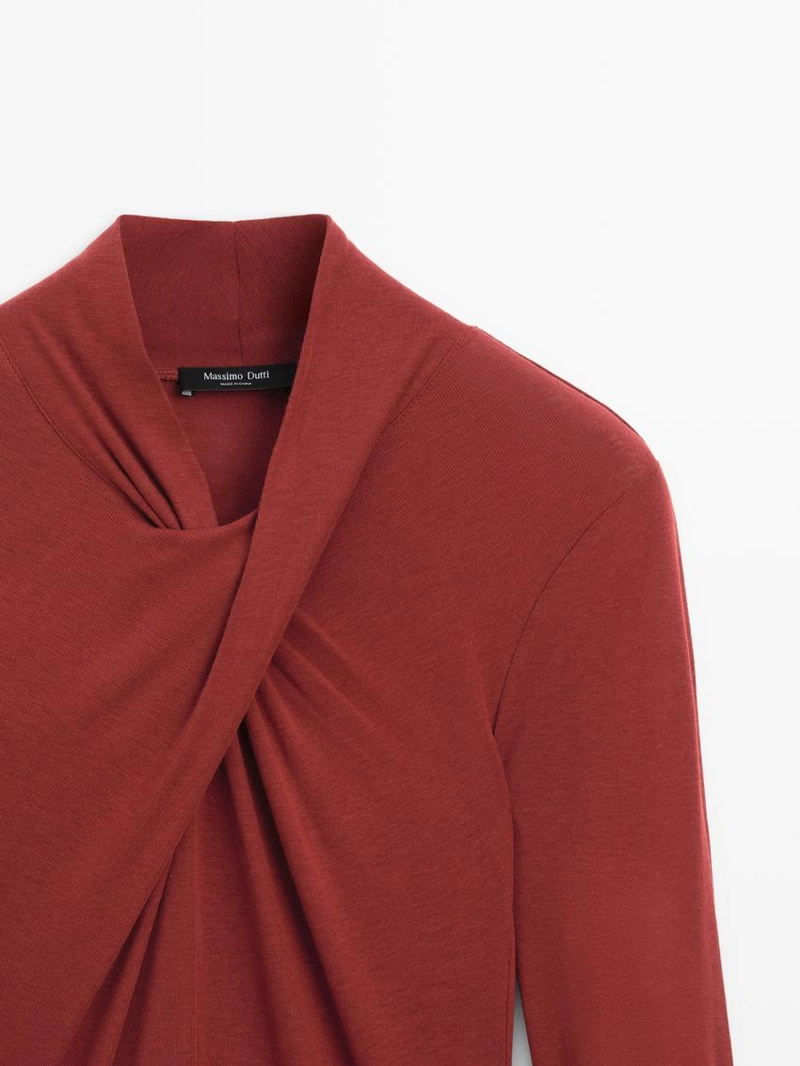 Топ с перекрещивающимися лямками из льна и шерсти