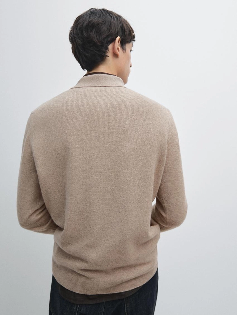 Поло свитер из шерсти с молнией