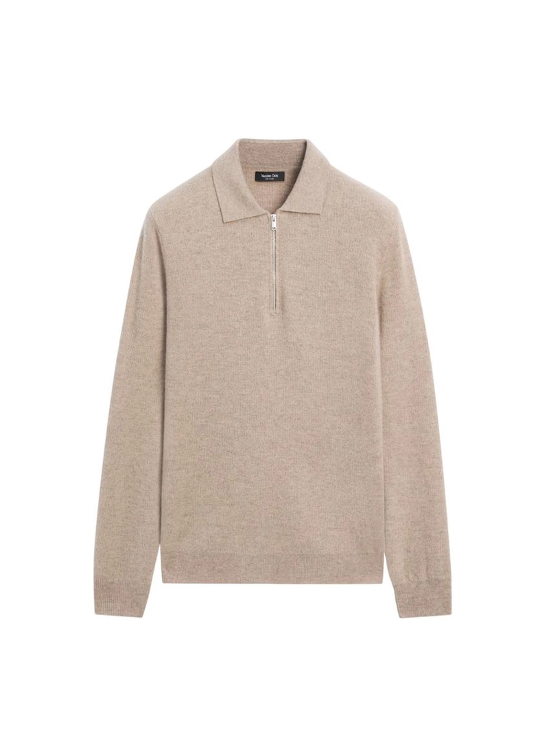 Поло свитер из шерсти с молнией