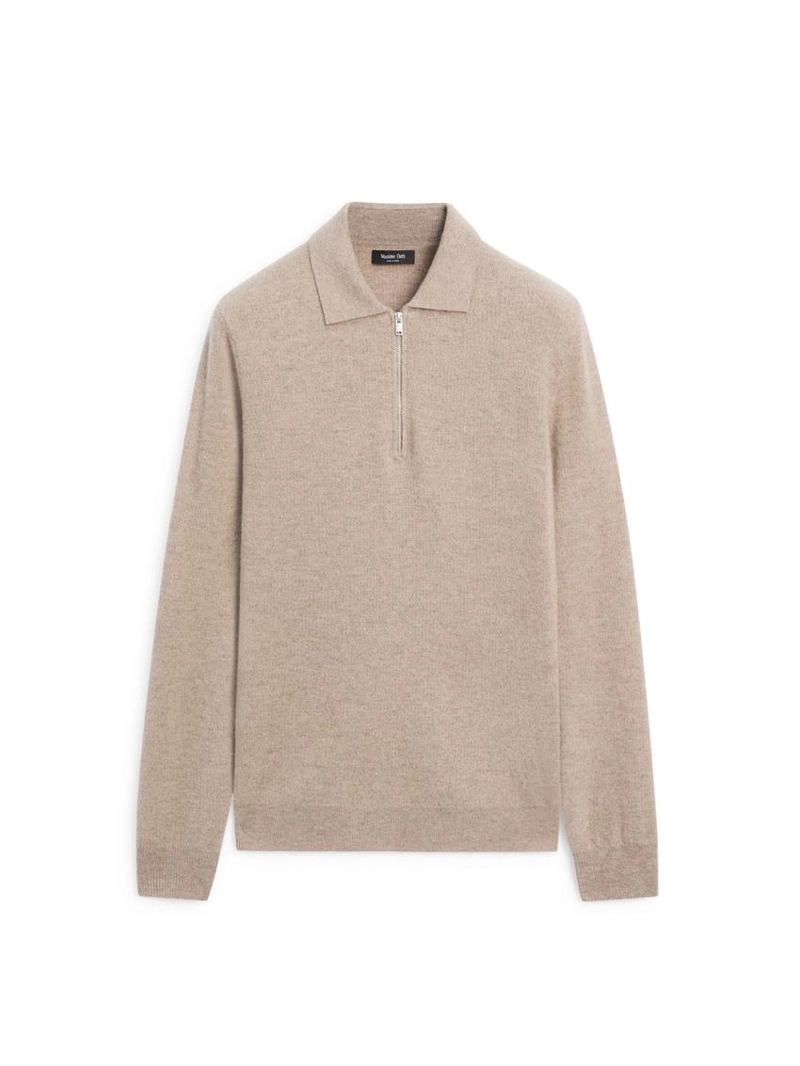 Поло свитер из шерсти с молнией