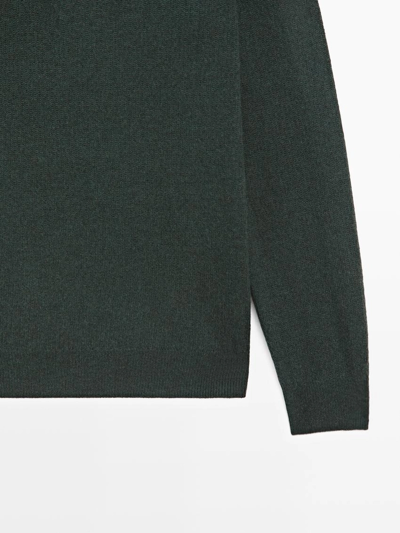 Поло свитер из шерсти с молнией