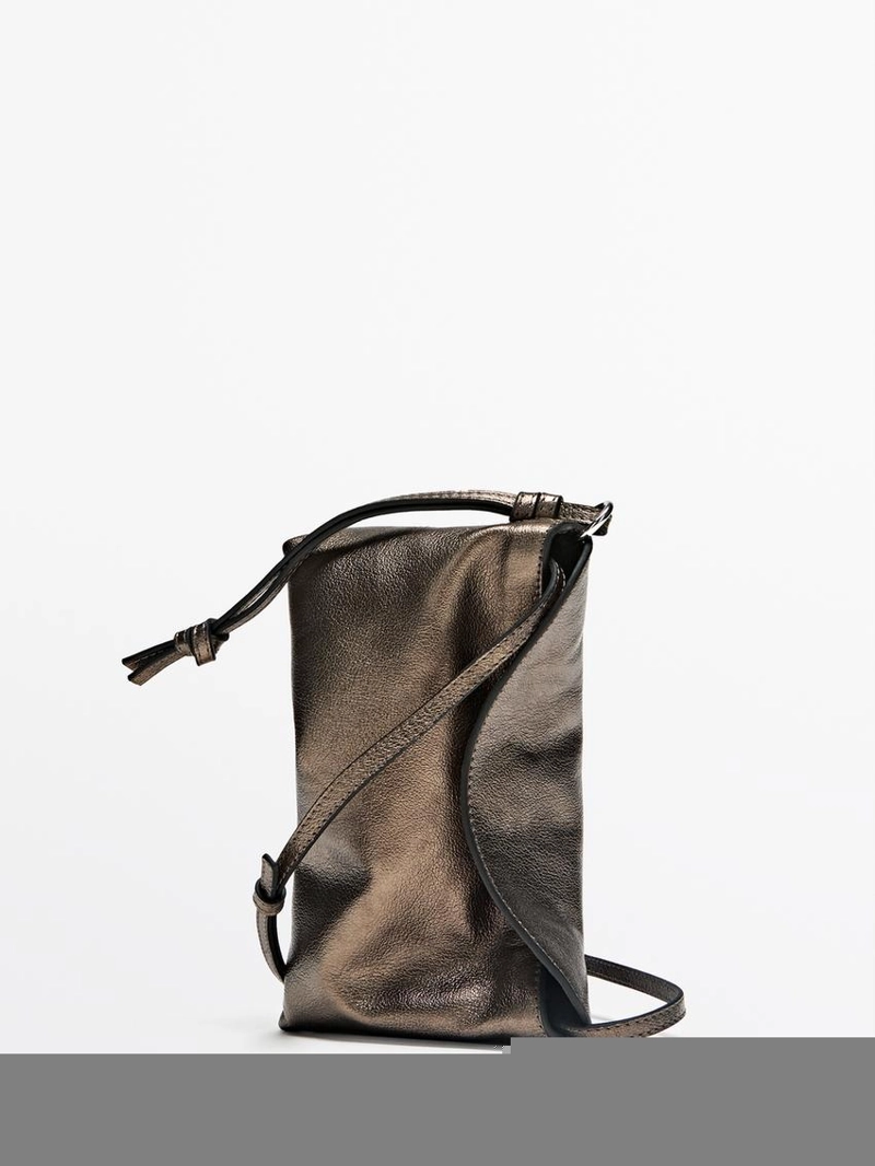 Сумка клатч через плечо из натуральной кожи наппа