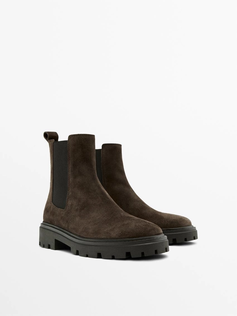 Плоские ботинки челси с грубой подошвой