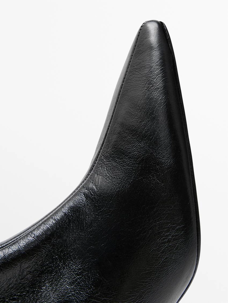 Кожаные ботильоны на высоком каблуке