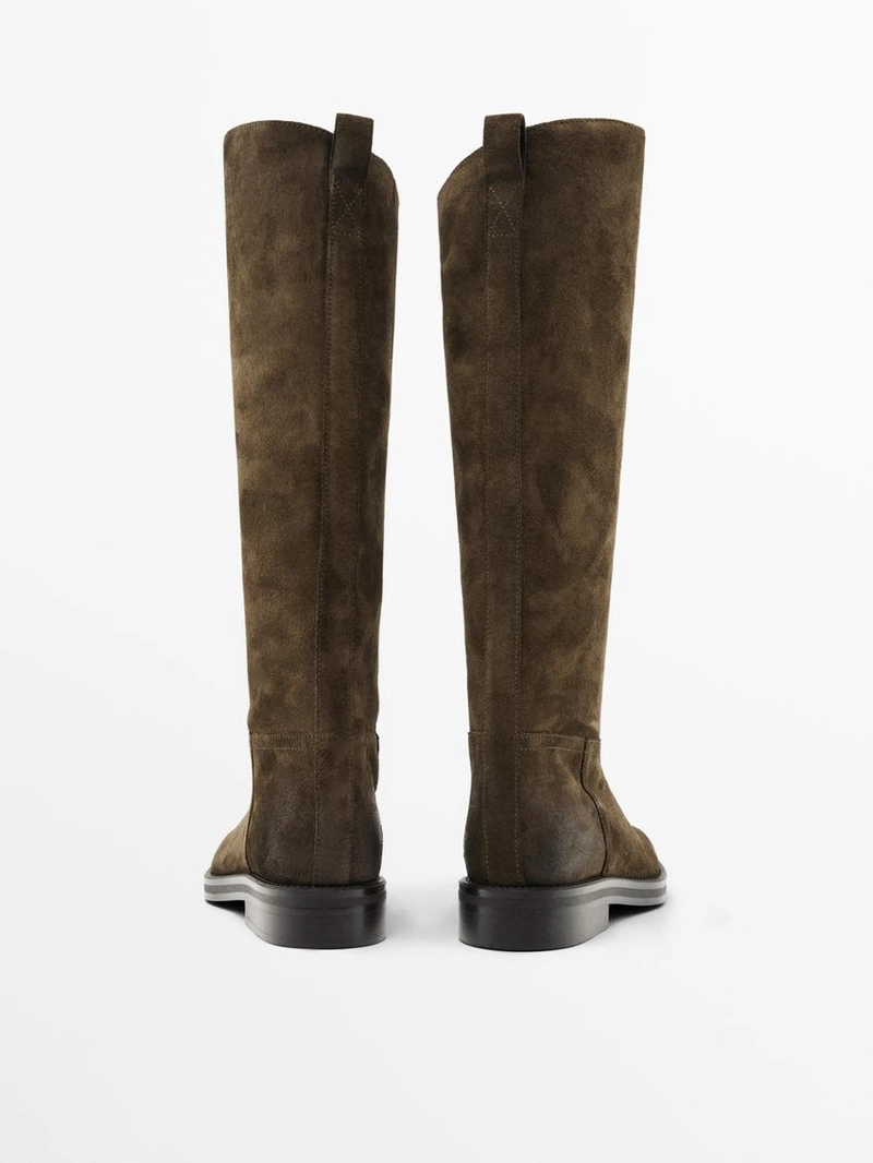 Сапоги для верховой езды из замши с напылением масла