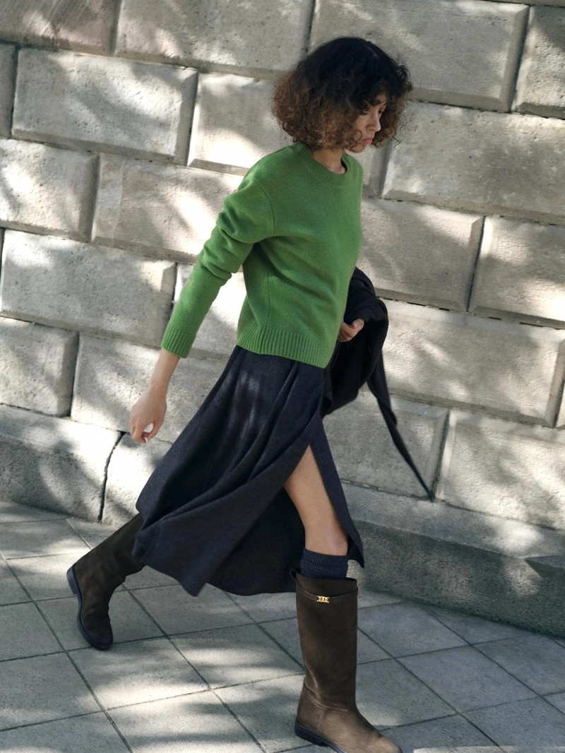 Сапоги для верховой езды из замши с напылением масла