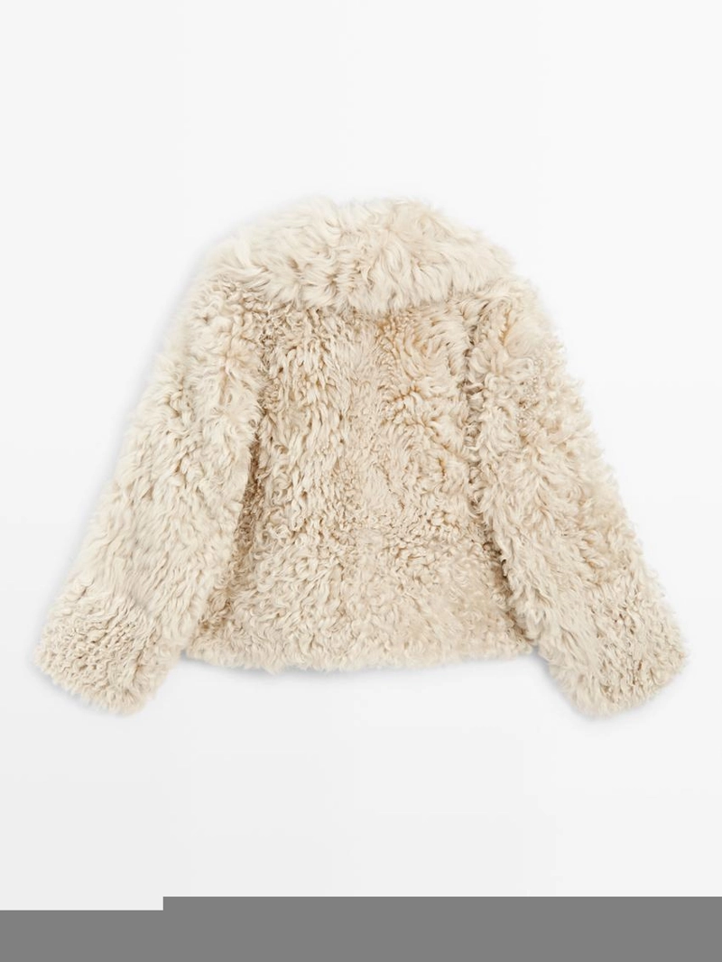 Пальто короткое кожаное с мехом - studio