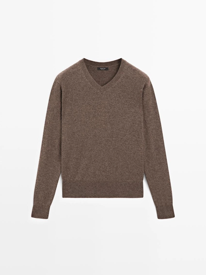 Свитер с v-образным вырезом из шерстяной смеси