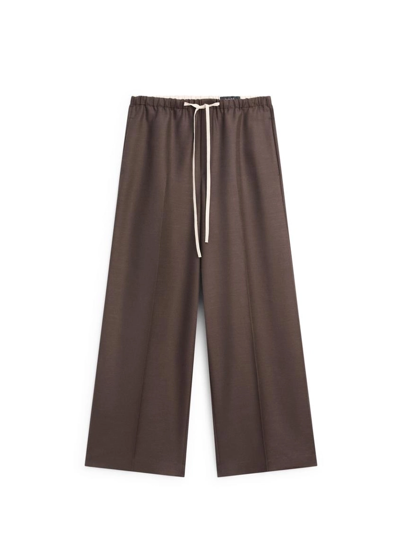 Брюки из шерстяной смеси с контрастным шнурком