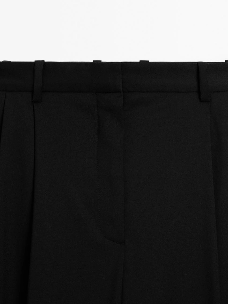 Брюки-слипы из 100% шерсти с запахом