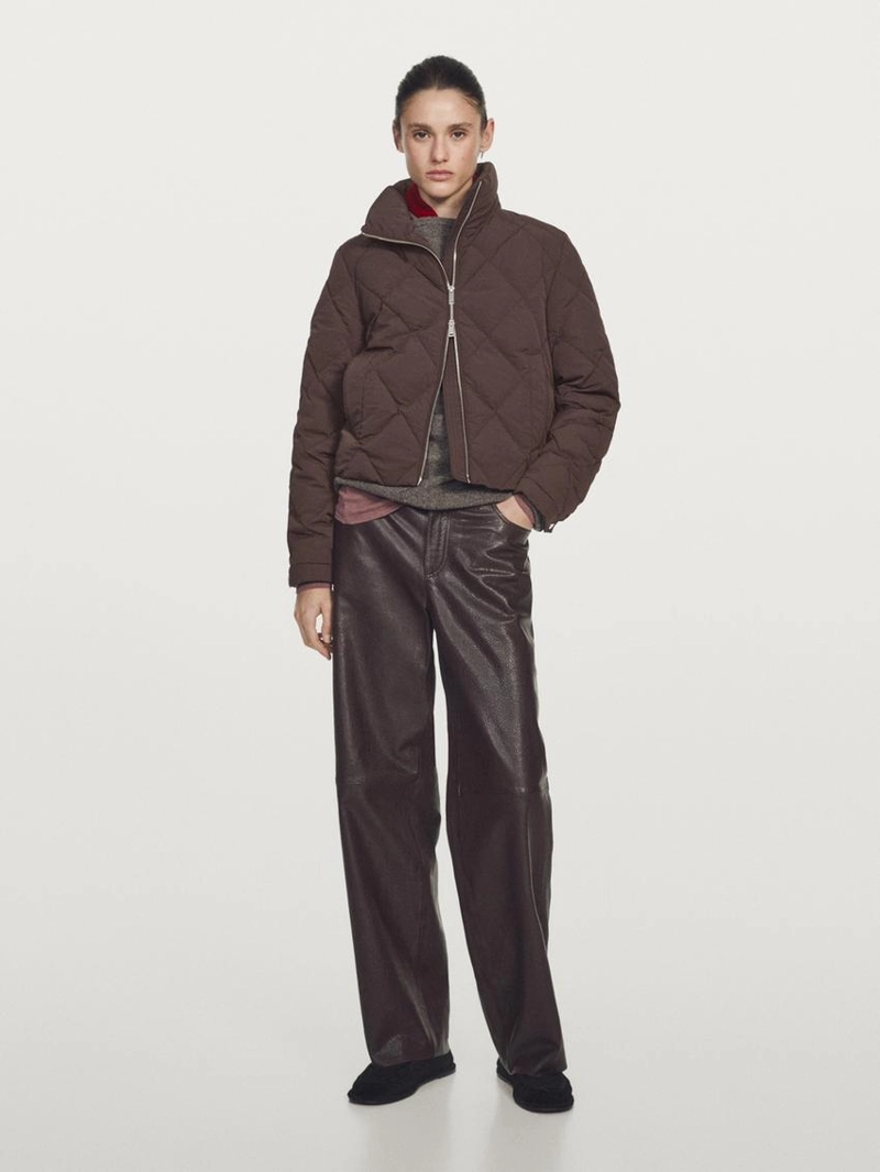 Короткая водоотталкивающая стеганая бомбер-куртка