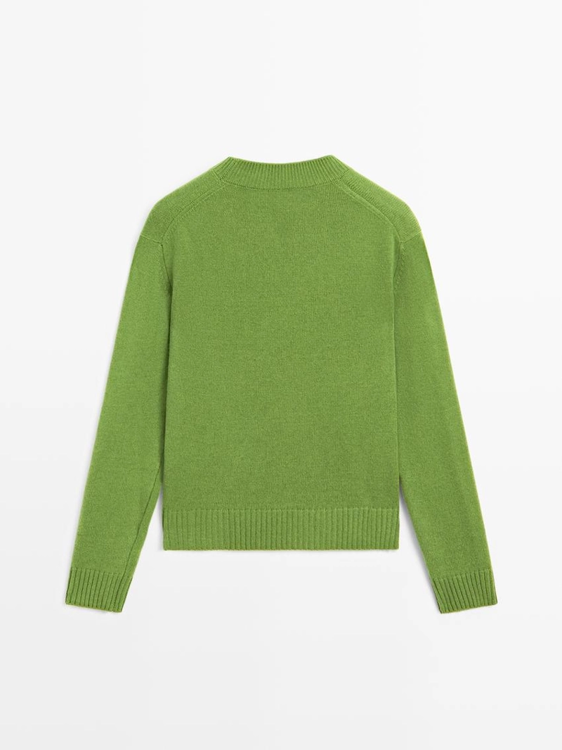 Джемпер из шерстяной смеси с круглым вырезом