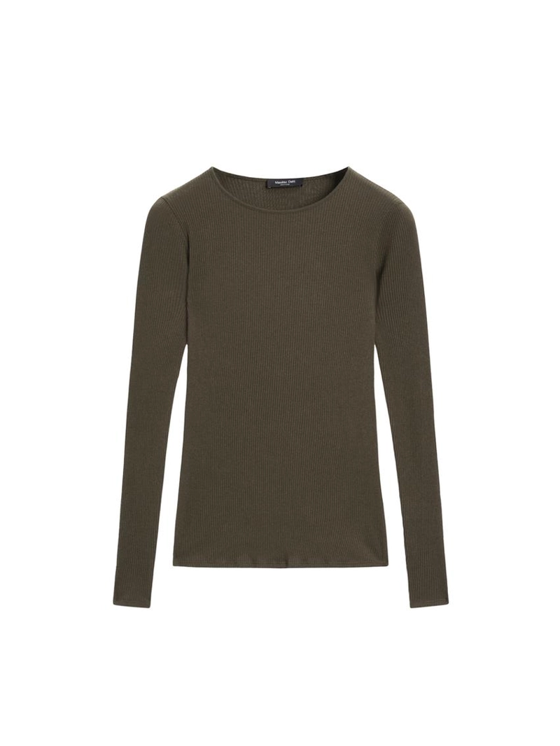 Лонгслив с деталями из ребристого трикотажа