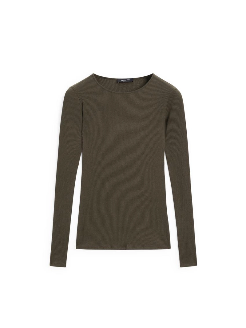 Лонгслив с деталями из ребристого трикотажа