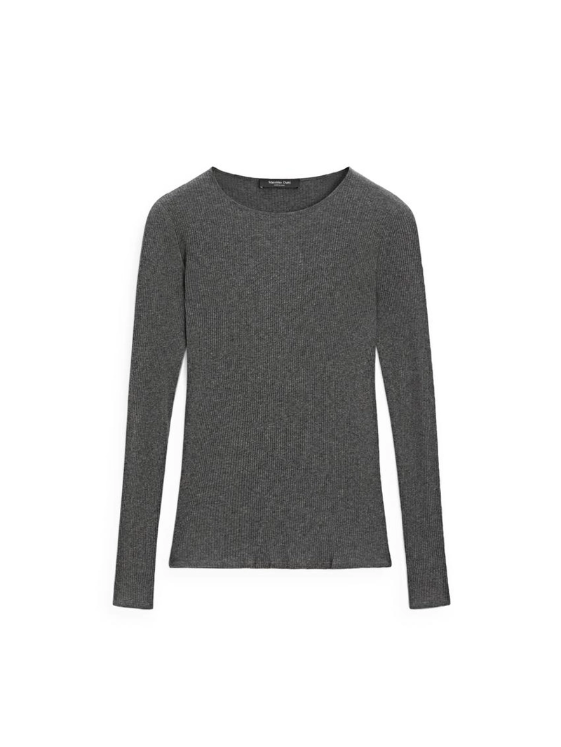 Лонгслив с деталями из ребристого трикотажа