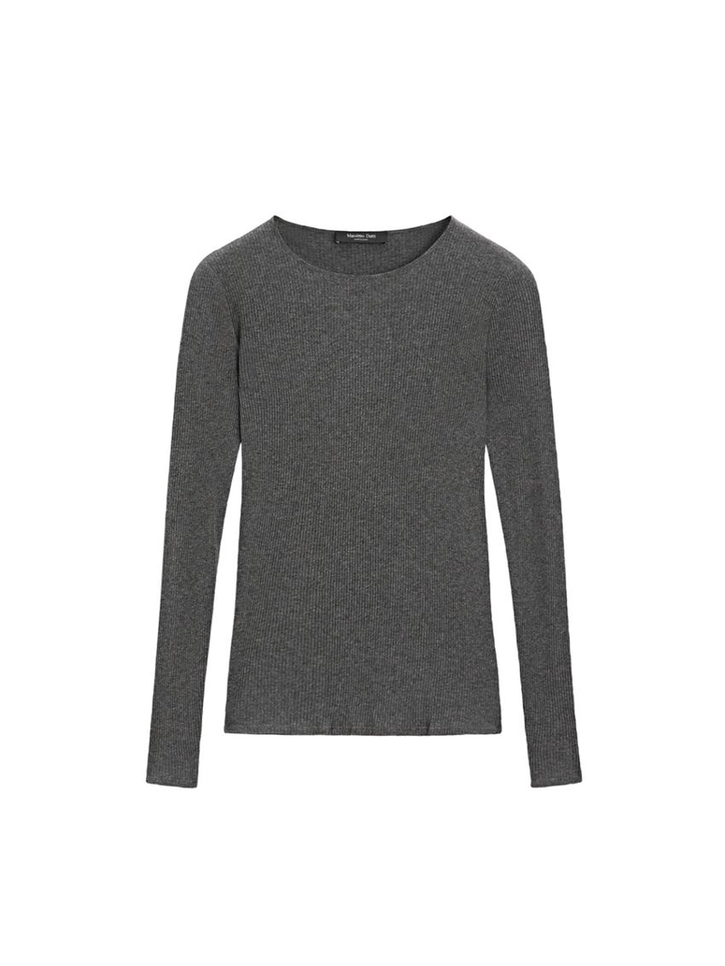 Лонгслив с деталями из ребристого трикотажа