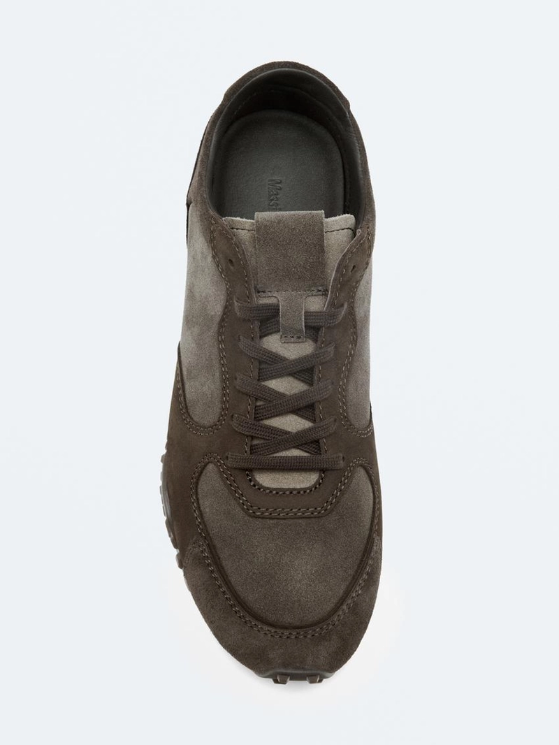 Кроссовки из контрастной кожи