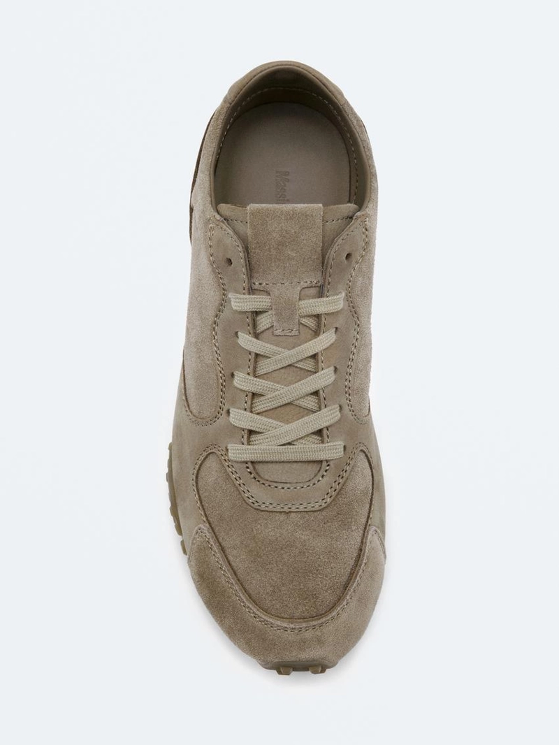 Кроссовки из контрастной кожи