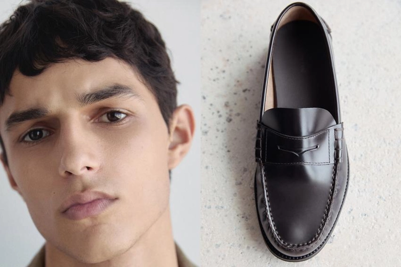 Лоферы из кожи с пенни-ремешком