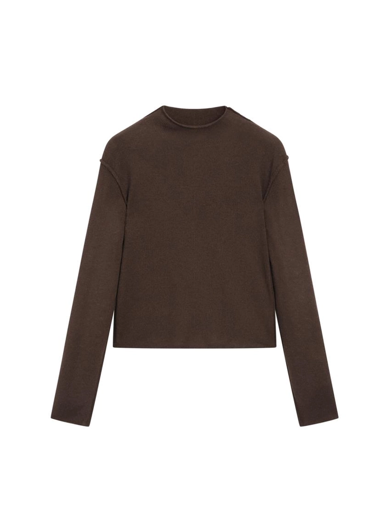 Вязанный свитер из шерстяной смеси с макраме-воротником