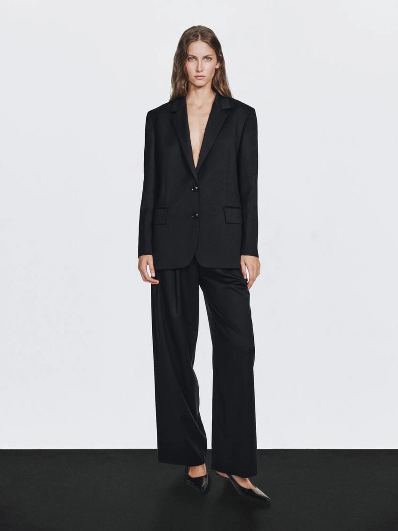 Штаны из 100% шерсти с запахом