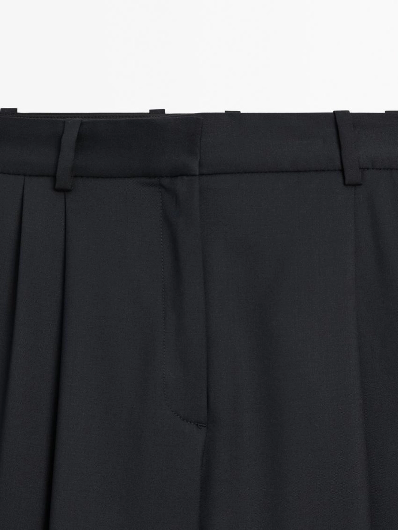 Штаны из 100% шерсти с запахом