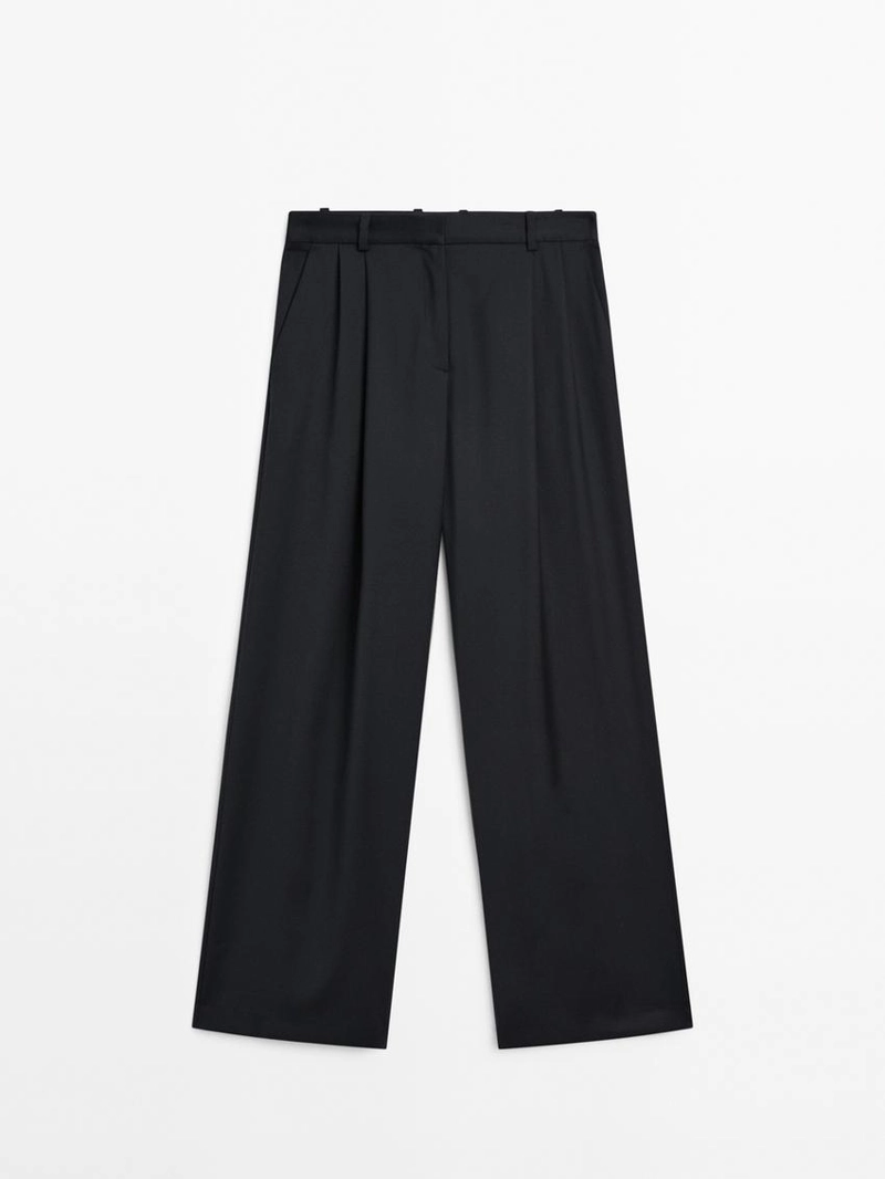 Штаны из 100% шерсти с запахом