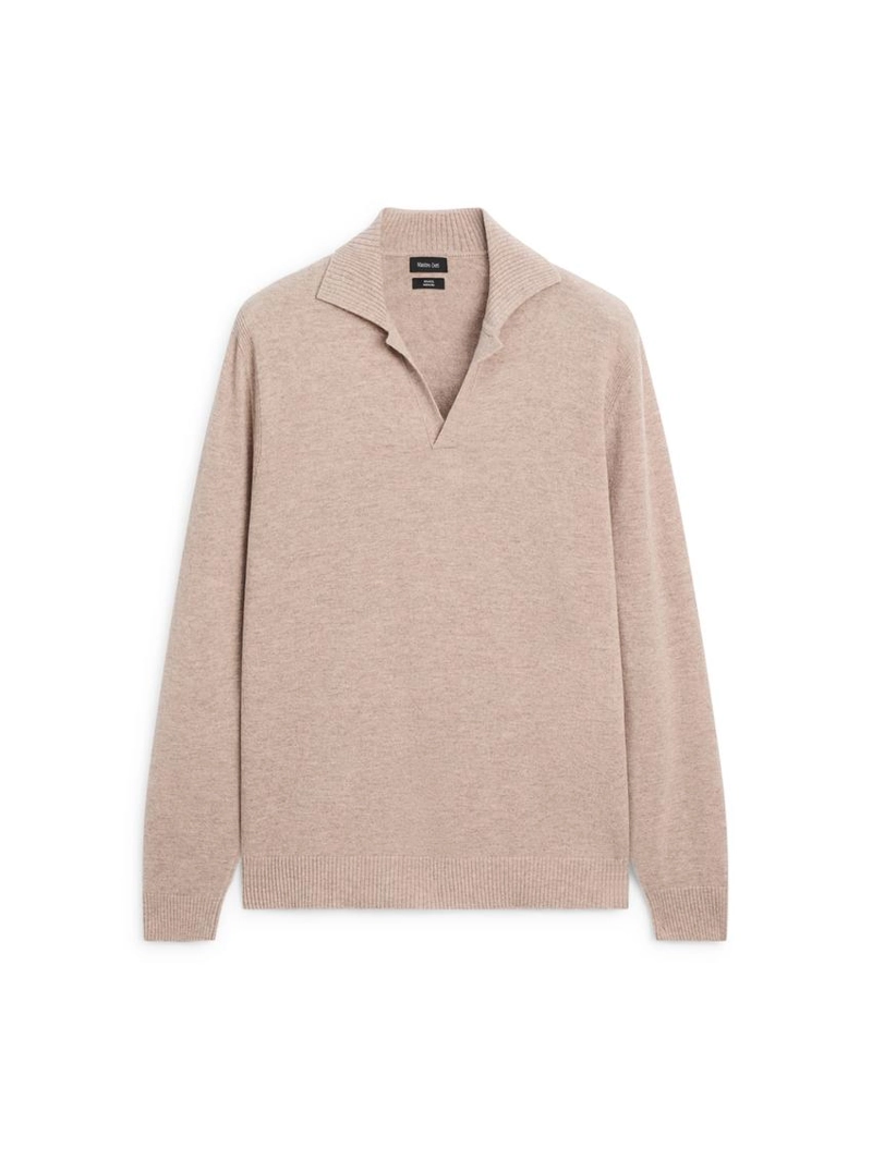 Водолазка-поло из 100% шерсти с v-образным вырезом