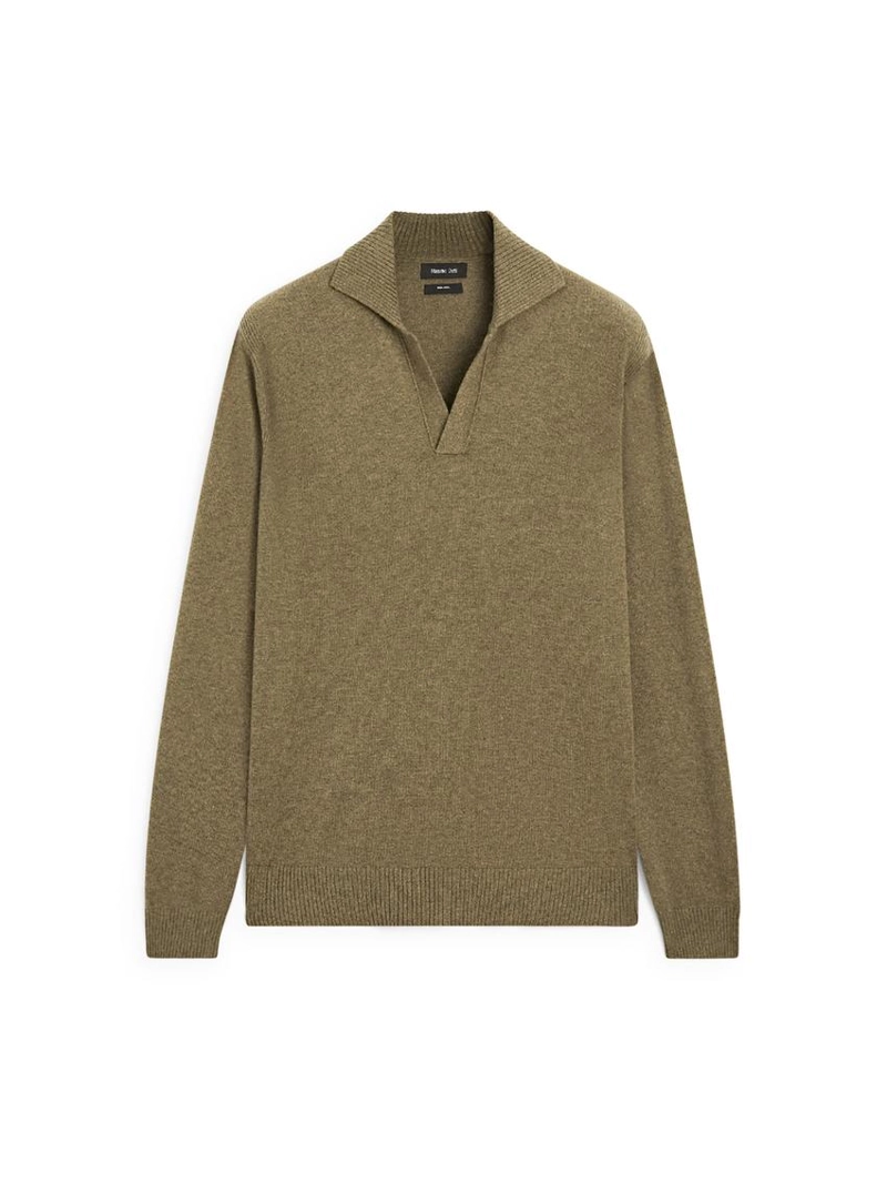 Водолазка-поло из 100% шерсти с v-образным вырезом